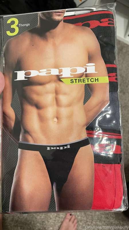 I received these new thongs off my wishlist from a sub! Mayb..