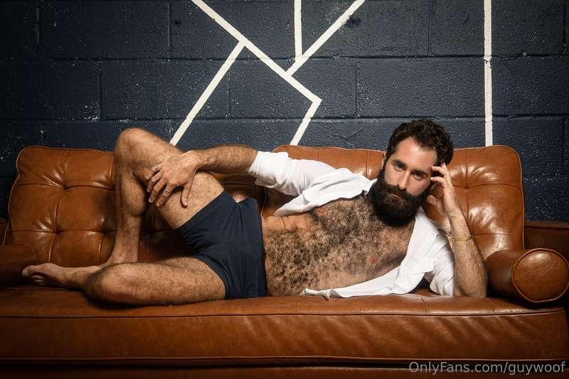 A man's natural habitat, on the couch - before getting servi..