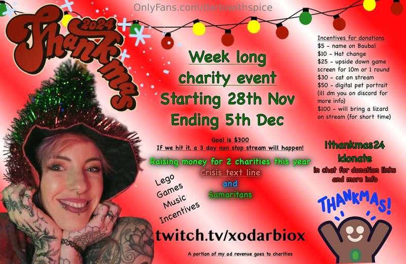 I’m doing a charity event on twitch at the end of the month...