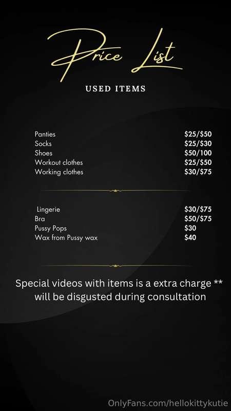 As requested  I have made a price list for selling used item..
