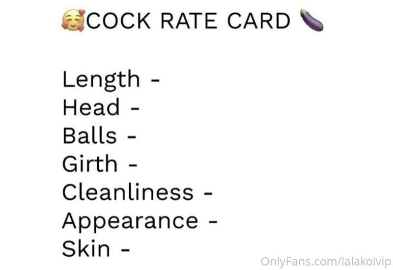 Dick rating card