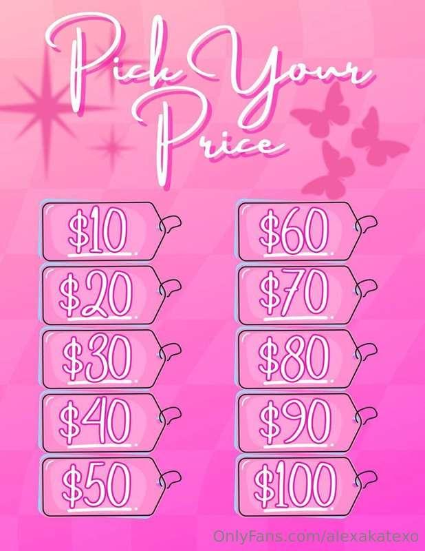 pick your price & ill send you content of your choice ✨