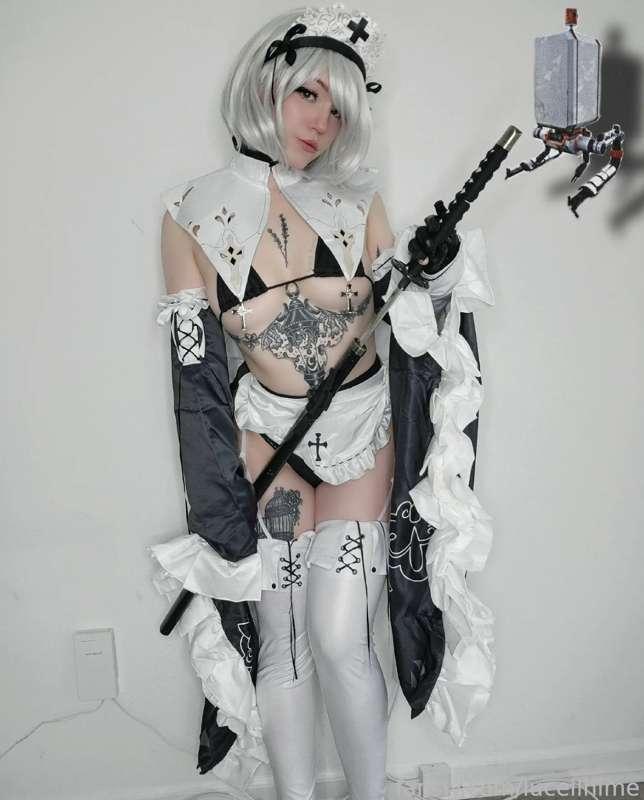2B is here to destroy all of your addictions 
So that she can make you addicted to her 🤍🖤🗡 

So happy to be cosplaying 2B again! I love this Game and the lore. More 2B to come soon 

#fyp #cosplaygirl #cosplay #2Bcosplay #neircosplay #otakugirl #thighs #curvygirl #babyface #mommy