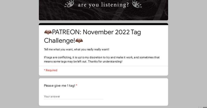 November 2022 Tag Challenge