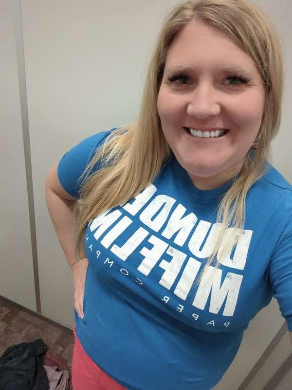 I was sad this Dunder Mifflin shirt I found at the DI was to..