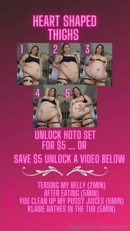 Unlock photo set for $5 or choose a video below! (Or both if..