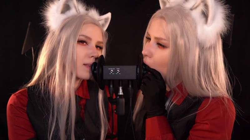 ASMR CERBERUS (Demoness) 🐺 Twin Ear L❣cking