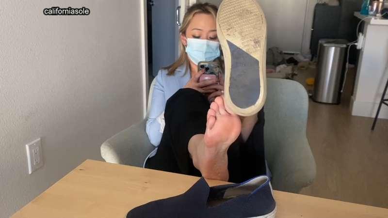 Tired, stuffy feet after a long day at the office