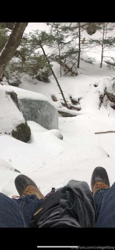 Took a break to admire the snowy scenery added a splash of m..