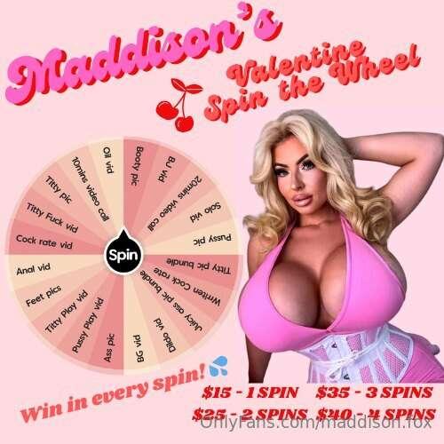 Valentine's New Naughty Wheel 💗$15 - 1 spin$25 - 2 spins$35 ..