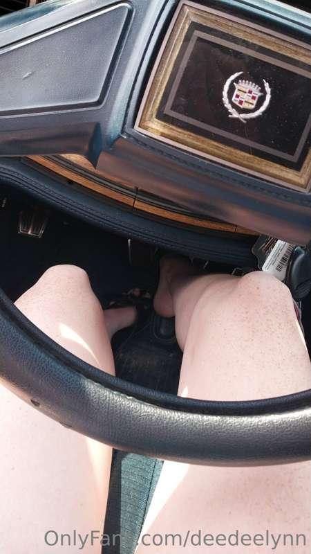 We go for a drive in the caddy. 
I drive of course.  
When w..