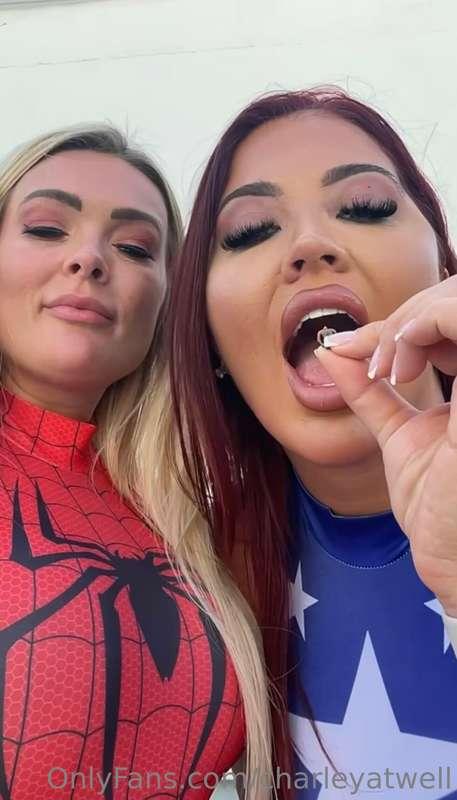 Superhero giantesses to the rescue of tinies in need of help..