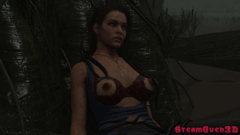 Jill Valentine invaded by swamp parasites part 2 (Commission) - Stronger lighting version