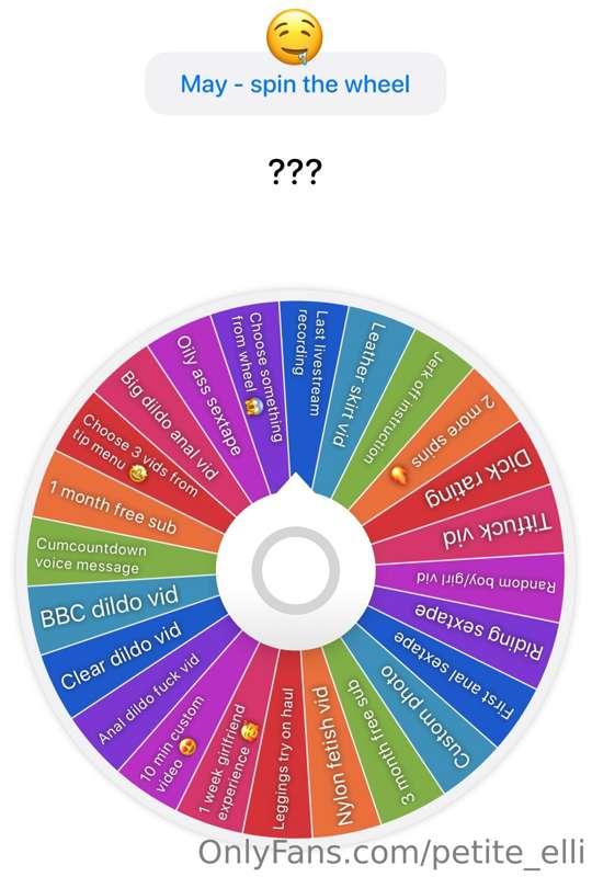 MAY - Spin the Wheel 😍🥳
1 spin - 15$
3 spins - 35$
5 spins -..