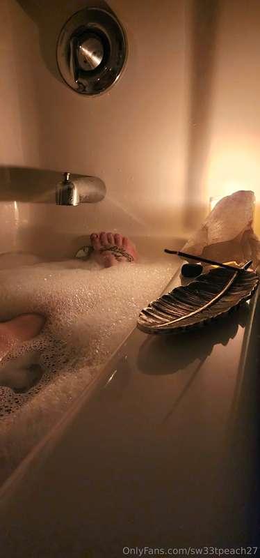 A much needed bubble bath after being a good girl in school ..