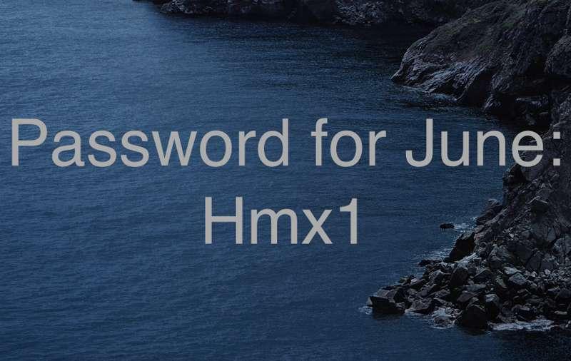 New password for showcase