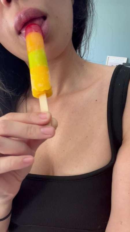 Eating a popsicle