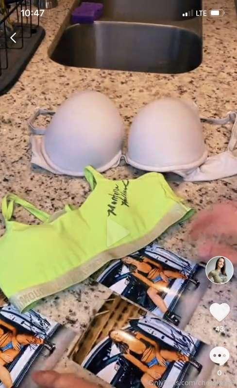 So I have personally signed these bras for breast cancer awa..