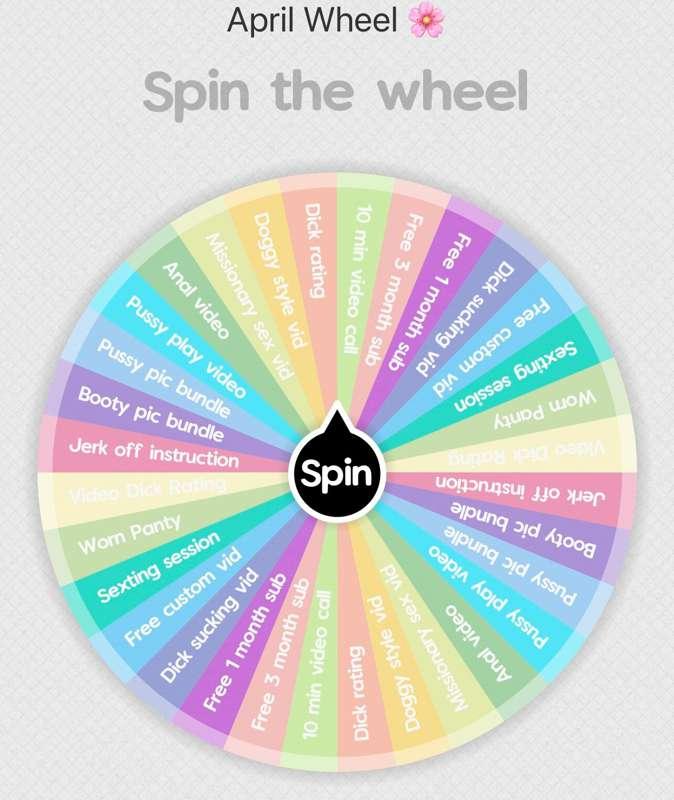 April Spin The Wheel 🌸 
-1 spin for $15.00
-3 spins for $30...