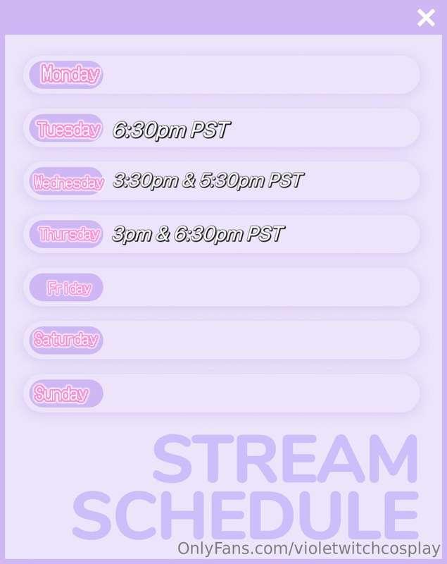 This week’s stream schedule