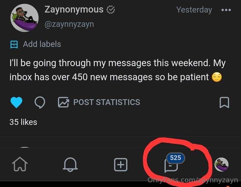 Lol damn yall, slow down! I had around 450 messages yesterda..