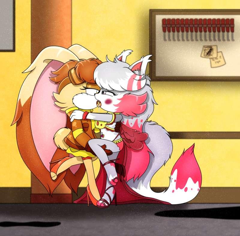Sneaking a kiss~