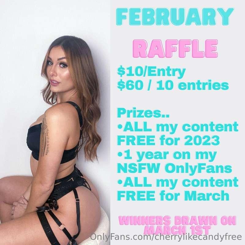 🎟️ FEBRUARY RAFFLE 🎟️ Prizes are… 💦ALL my content FREE all y..