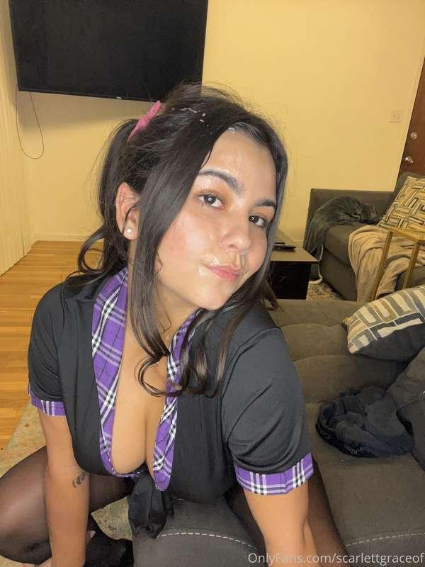 Got cum in my eye but it was worth the shot 😝💜  💦 TIP for th..