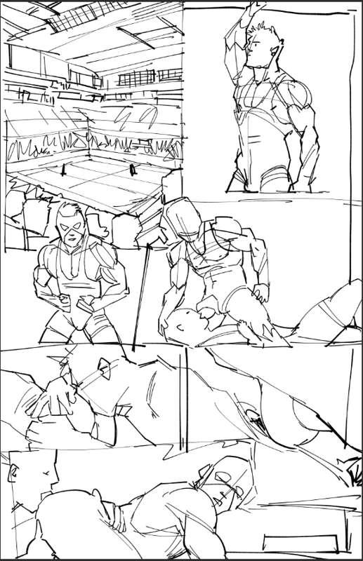 wrestling comic wip