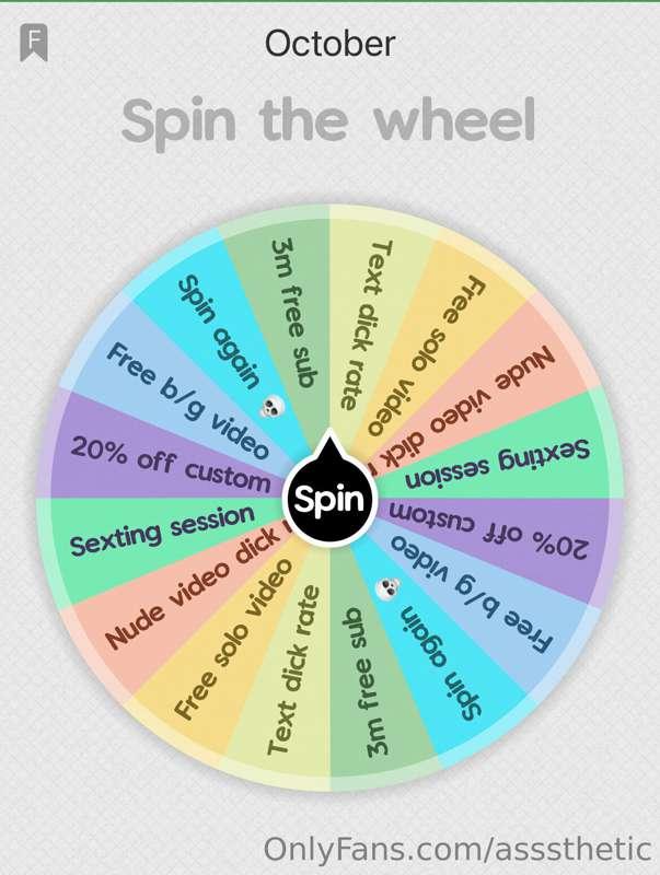***SPIN THE WHEEL*** is back! 🥳

💜 Tip
$10- 1 spin
$18- 2 sp..