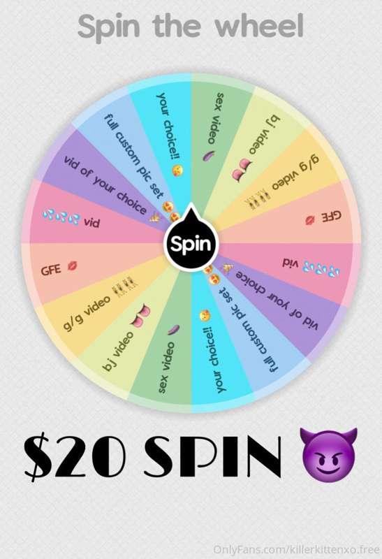 tip this post $10 or $20 to spin the wheel!! 
let me know if..