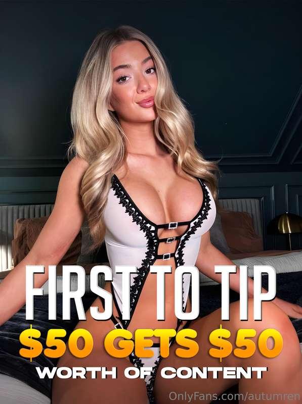 FIRST ONE TO TIP!!!!!!🙈  ONE FAN ONLY - TIP $50 for UNCUT NU..