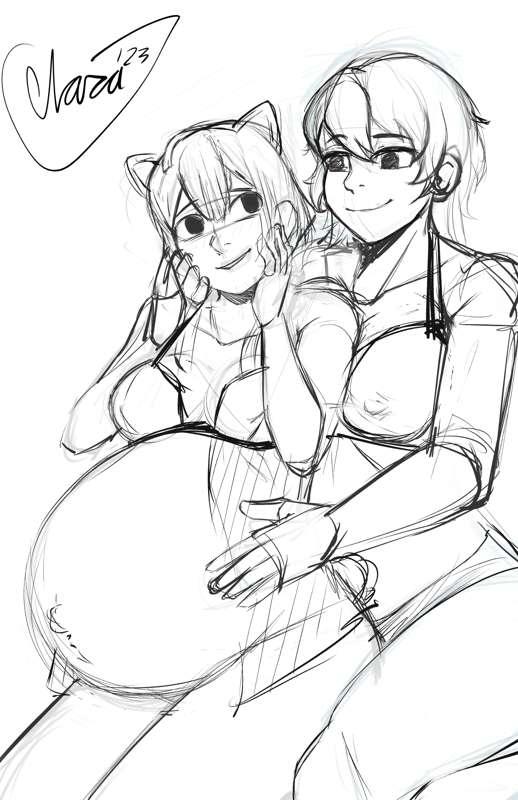 (R18, Sketch) Bernadetta x Byleth