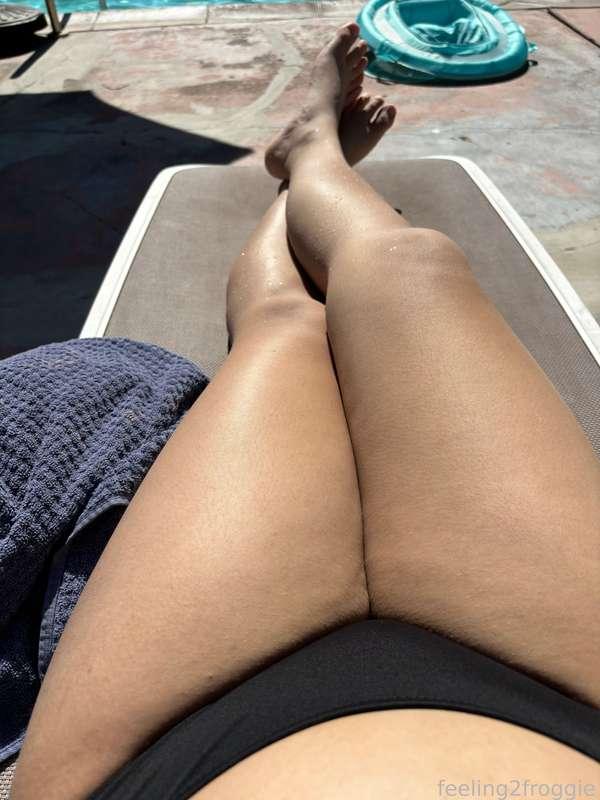 sfw pool day photos :) i’m trying to get some color and touch grass this summer 😌 11 minute video of me creaming on my porch dropping tomorrow night tho heh !! 

[ #fyp #pool #sfw #lewd #bikini #tan #tanning #thighs #sun #outdoor #tease #glasses #alt #altgirl #asian ]