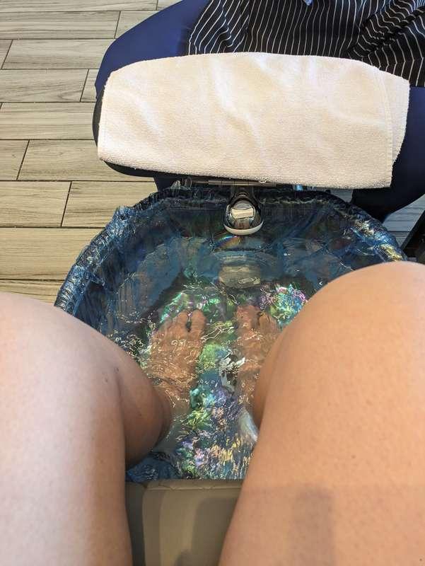 Getting a birthday pedicure