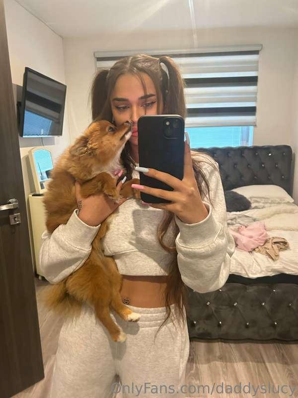 ## With my little baby🥰🥰 Tell me, are you a dog person or a ..