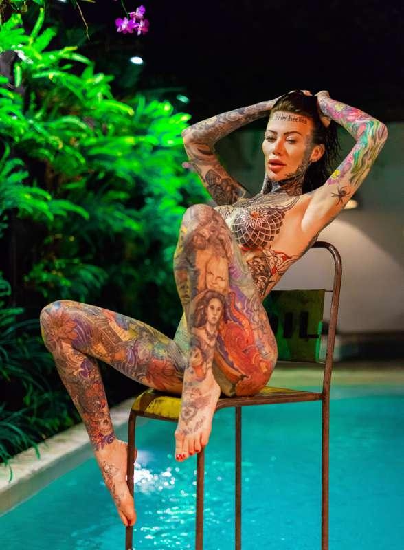 Nude at the poolside