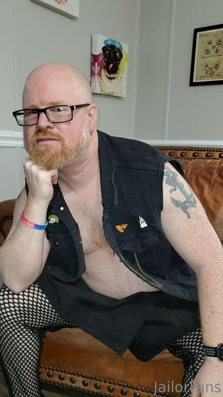 Had some fun in my denim vest, kilt, and some "almost fishne..