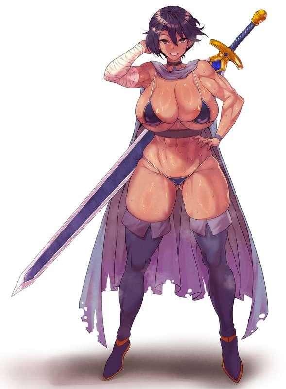Female warrior equipped with bikini armor!