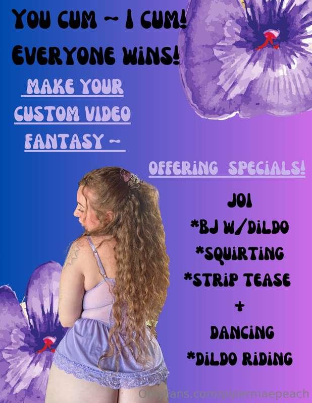 This month I am offering custom specials! this is the perfec..