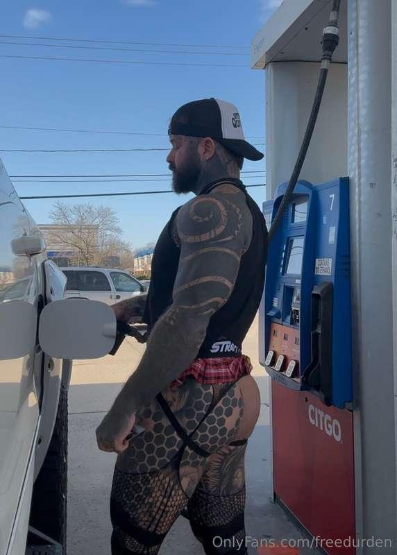 You pull up to the pump next to me what do you do?