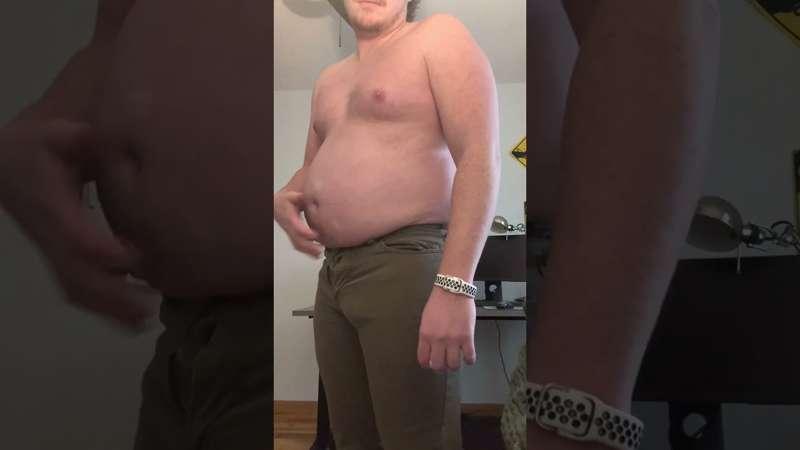 Trying on old 34” pants 