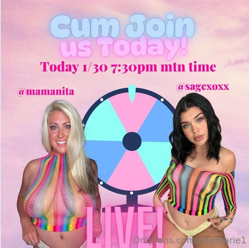 Live today at 7:30 pm mountain time at my VIP page @mamanita..