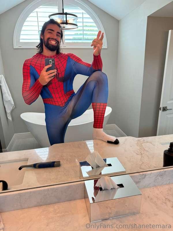 stretching this spidy suit so much its almost see thru