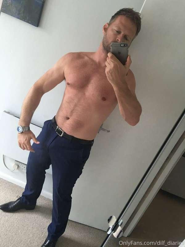 Suit pants and shirtless selfies are hot