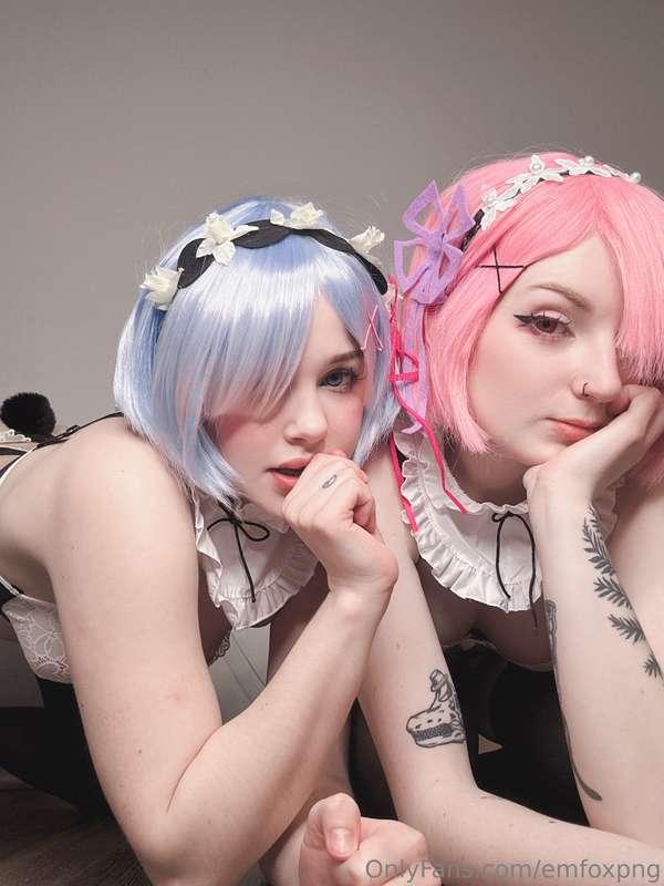 rem and ram bent over ready for some fun hehehe ;)