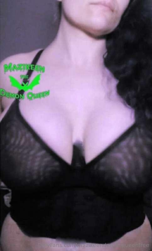 Bouncing my huge tits in this see thru bra. Felt so good aga..