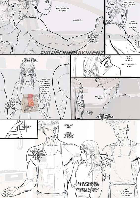 My Alpha body guards Geto Gojo .page22-23. lineart work in progress.