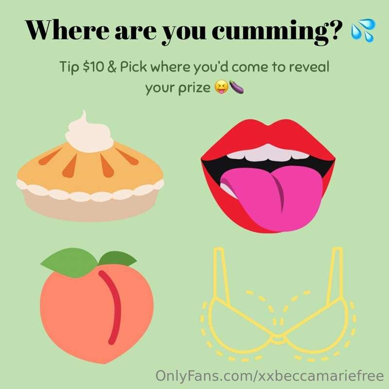 Where are you cumming? 😏💦

Tip $10 to choose where you’d cum..