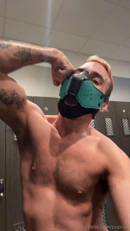 Musky puppy had to shower. Just no soap for the pits. Loved ..